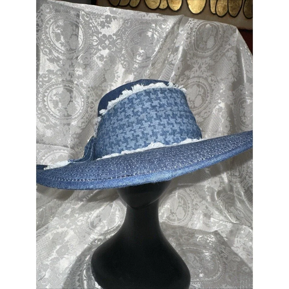 Simply Barbara Denim Hat Cowgirl Made In USA Medium